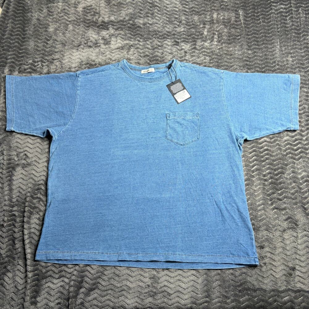 Buck Mason Mens Size XL M043 Indigo Dipped Yuma 90s Box Shirt NWT